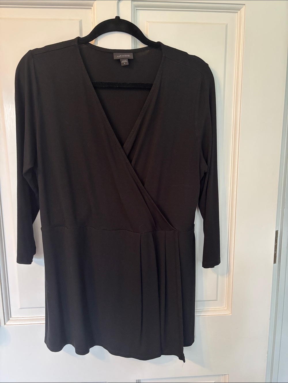 J. Jill Black Faux-Wrap Tunic Top